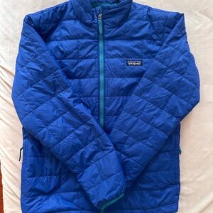 Patagonia Kids Bright Blue Quilted Puffer Jacket